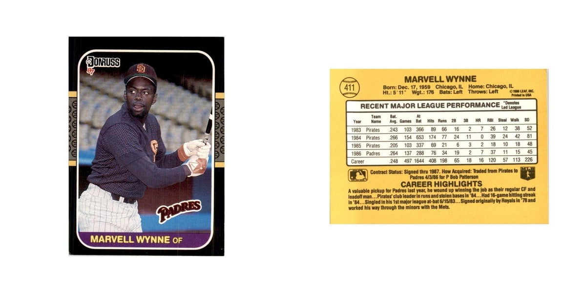 1987 Donruss Marvell Wynne Baseball Cards #411