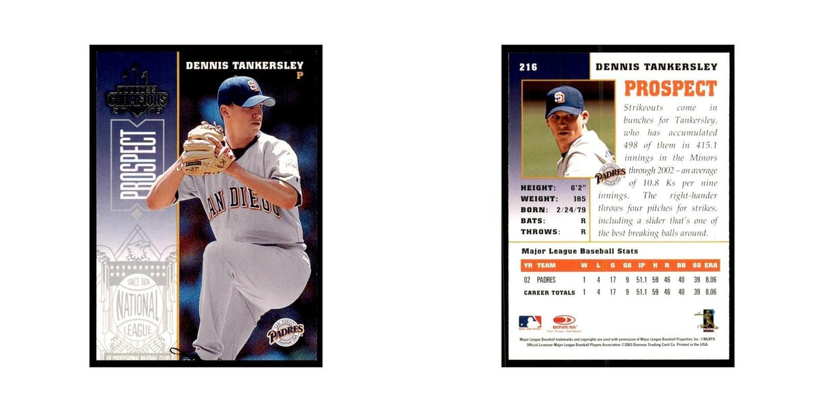 2003 Donruss Champions Dennis Tankersley Baseball Cards #216