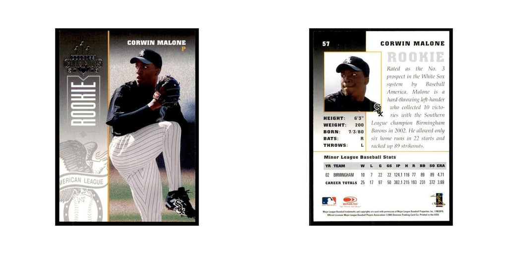 2003 Donruss Champions Corwin Malone Baseball Cards #57
