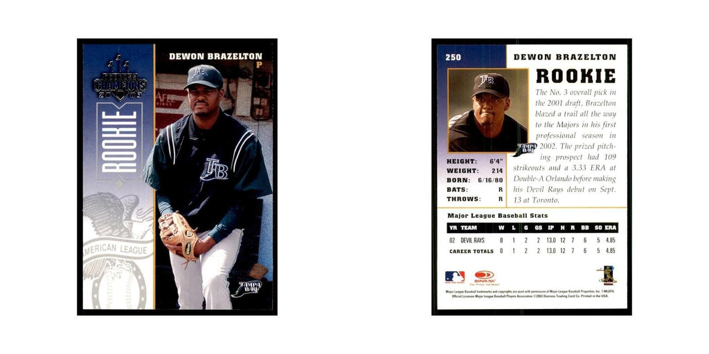 2003 Donruss Champions Dewon Brazelton Baseball Cards #250