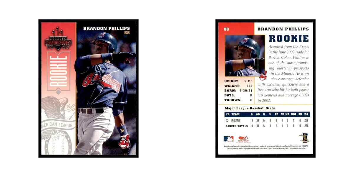 2003 Donruss Champions Brandon Phillips Baseball Cards #88