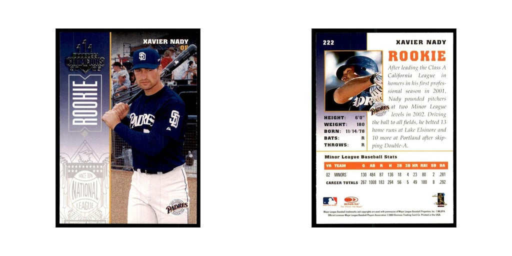 2003 Donruss Champions Xavier Nady Baseball Cards #222