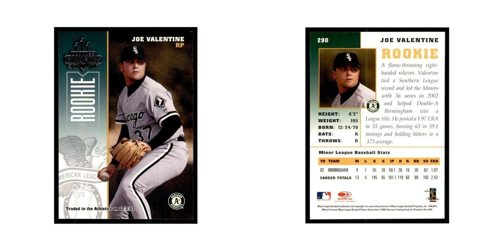 2003 Donruss Champions Joe Valentine Baseball Cards #290