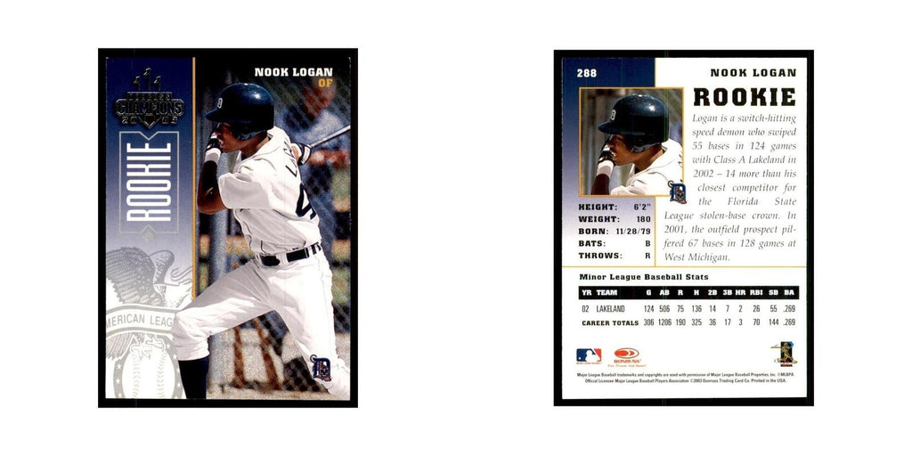 2003 Donruss Champions Nook Logan Baseball Cards #288