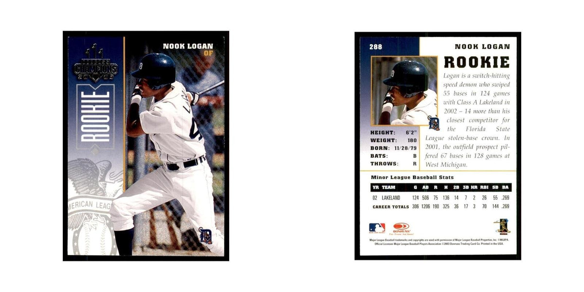 2003 Donruss Champions Nook Logan Baseball Cards #288
