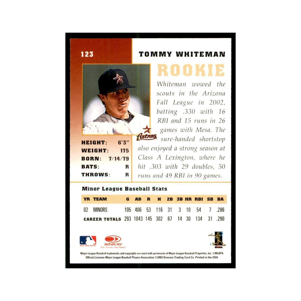 2003 Donruss Champions Tommy Whiteman Baseball Cards #123