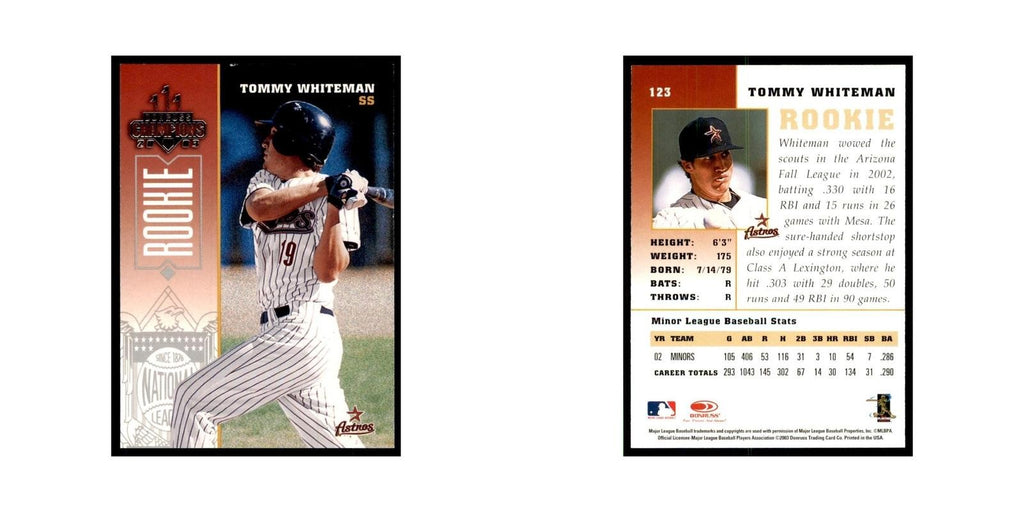 2003 Donruss Champions Tommy Whiteman Baseball Cards #123