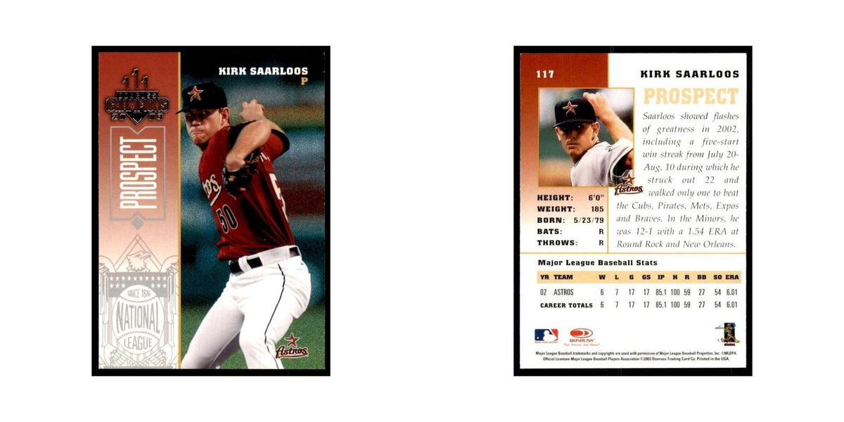 2003 Donruss Champions Kirk Saarloos Baseball Cards #117