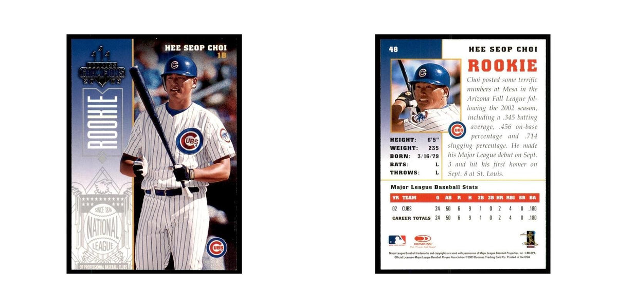 2003 Donruss Champions Hee Seop Choi Baseball Cards #48