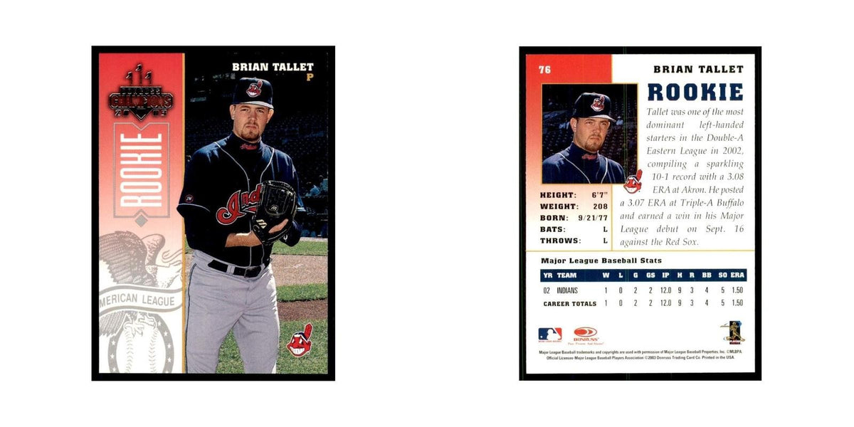 2003 Donruss Champions Brian Tallet Baseball Cards #76