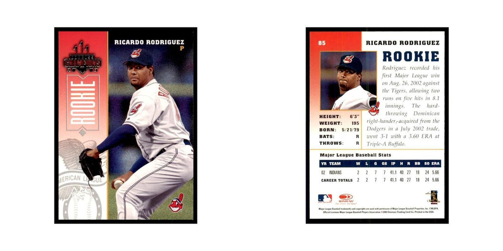 2003 Donruss Champions Ricardo Rodriguez Baseball Cards #85