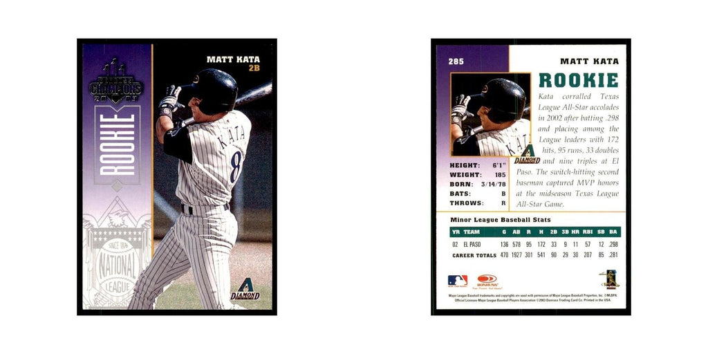 2003 Donruss Champions Matt Kata Baseball Cards #285