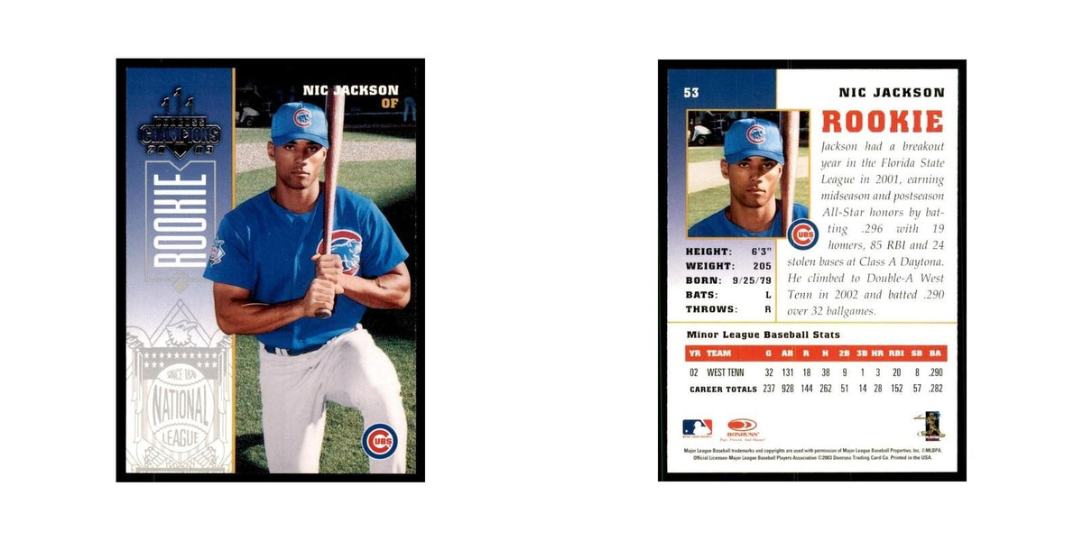 2003 Donruss Champions Nic Jackson Baseball Cards #53