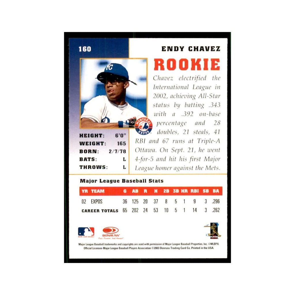 2003 Donruss Champions Endy Chavez Baseball Cards #160