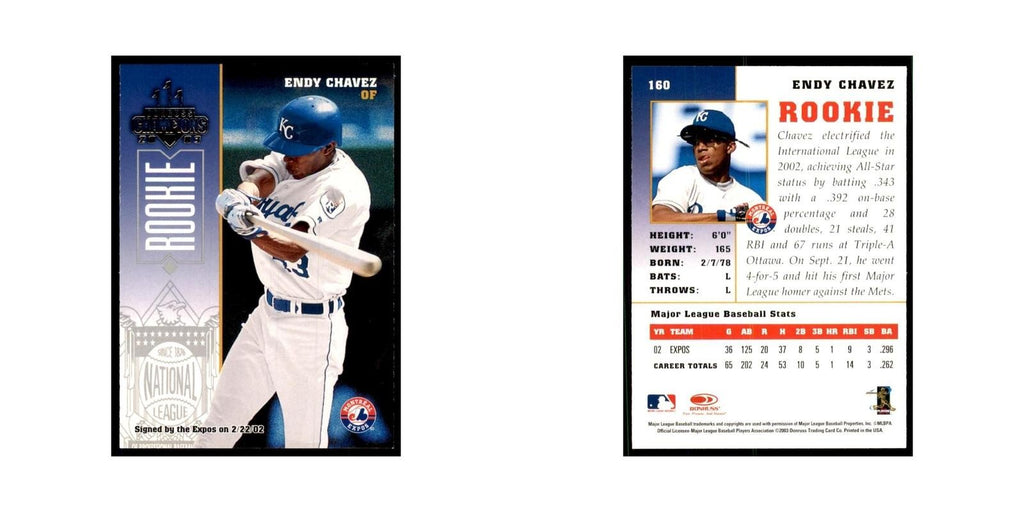 2003 Donruss Champions Endy Chavez Baseball Cards #160