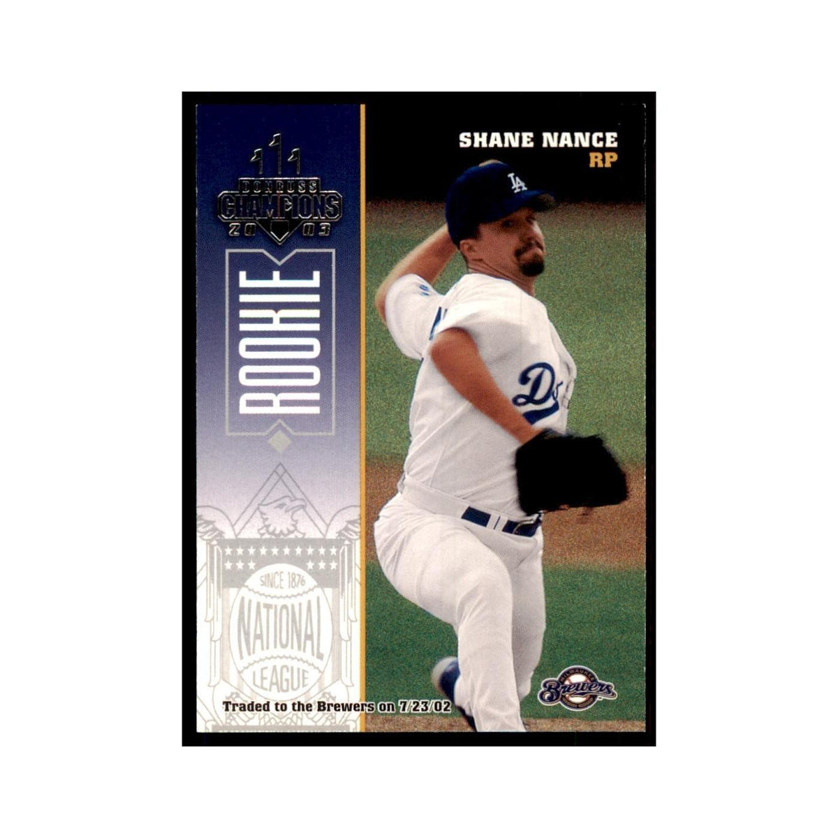 2003 Donruss Champions Shane Nance Baseball Cards #151