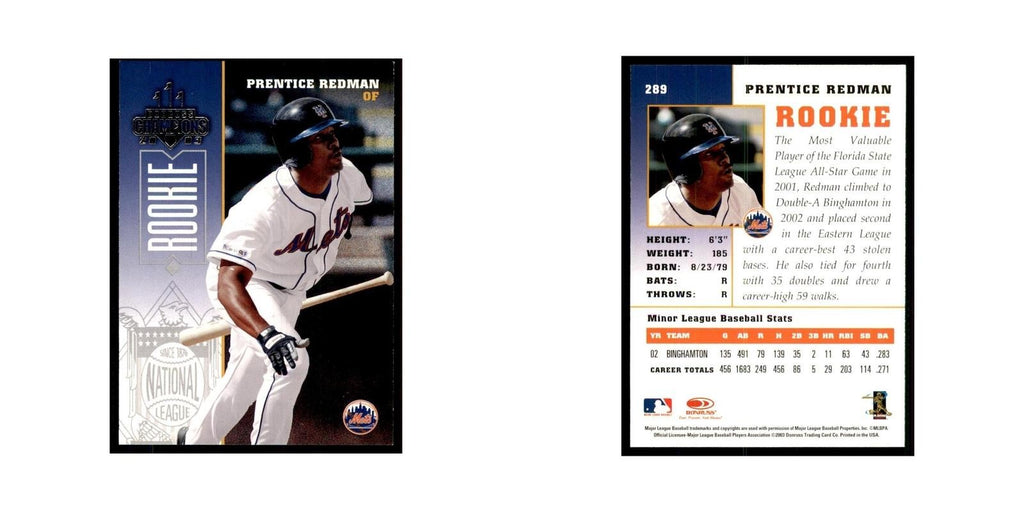 2003 Donruss Champions Prentice Redman Baseball Cards #289