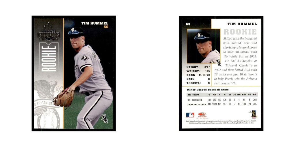 2003 Donruss Champions Tim Hummel Baseball Cards #64