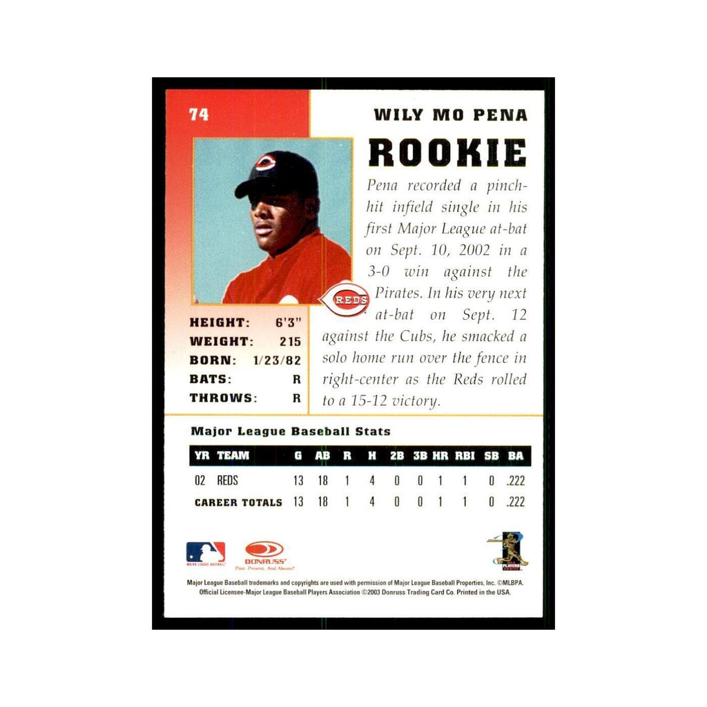 2003 Donruss Champions Wily Mo Pena Baseball Cards #74