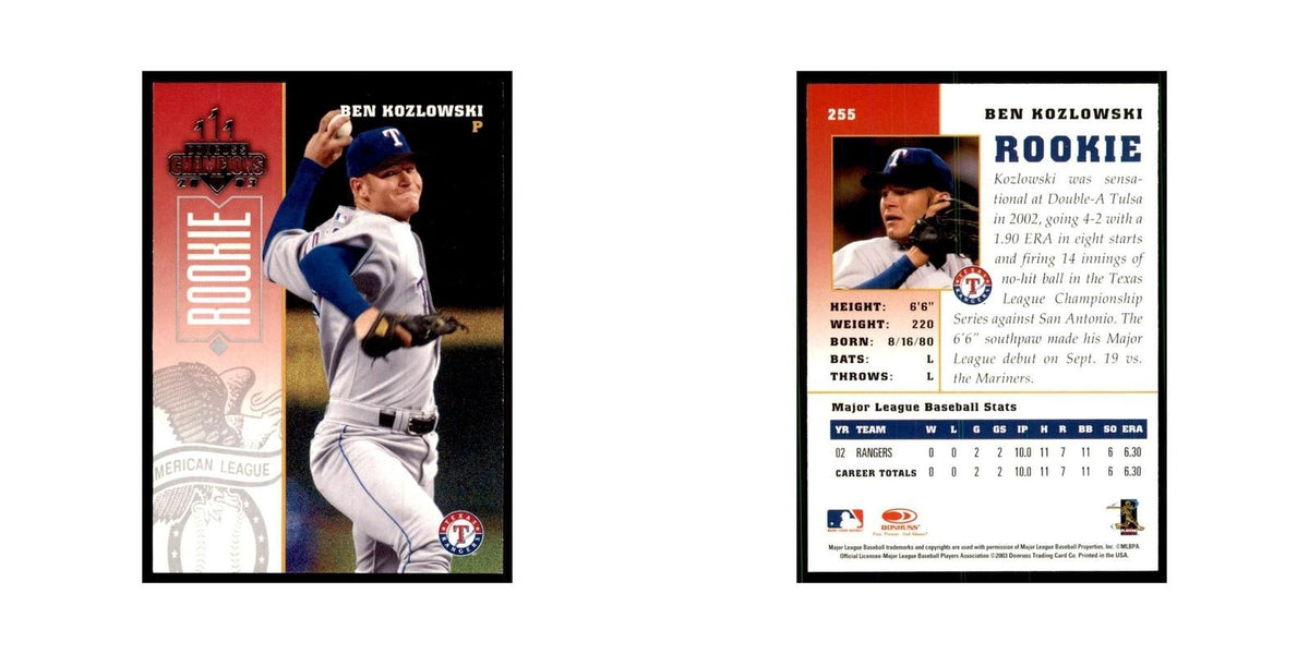 2003 Donruss Champions Ben Kozlowski Baseball Cards #255