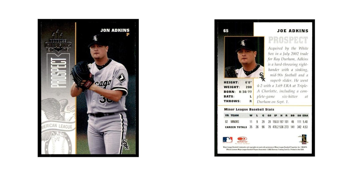 2003 Donruss Champions Jon Adkins Baseball Cards #65