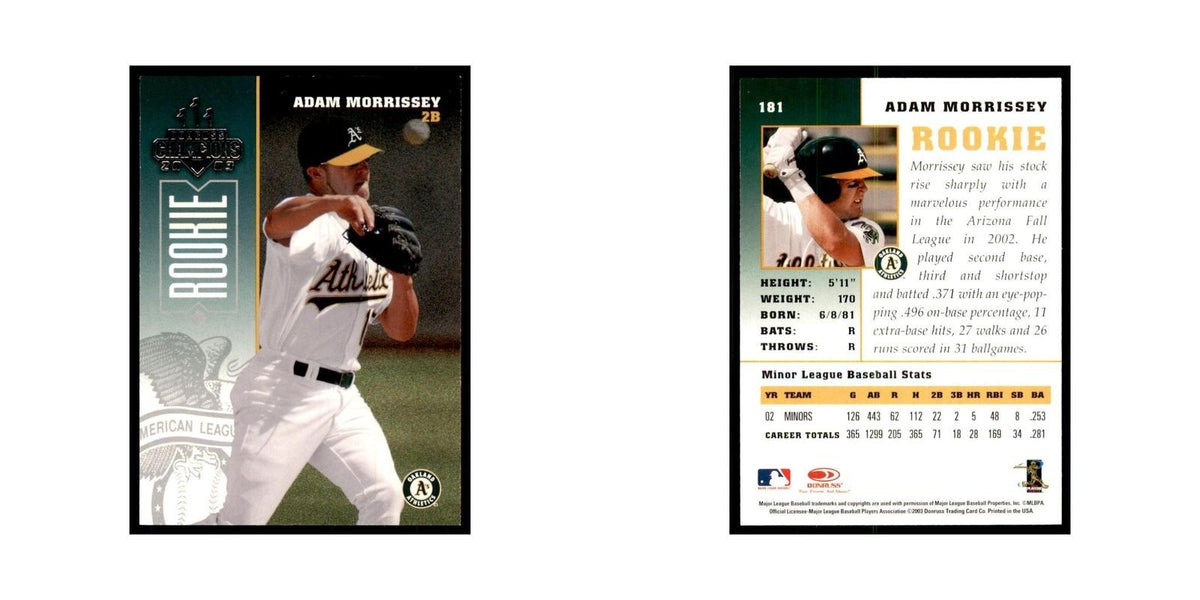 2003 Donruss Champions Adam Morrissey Baseball Cards #181
