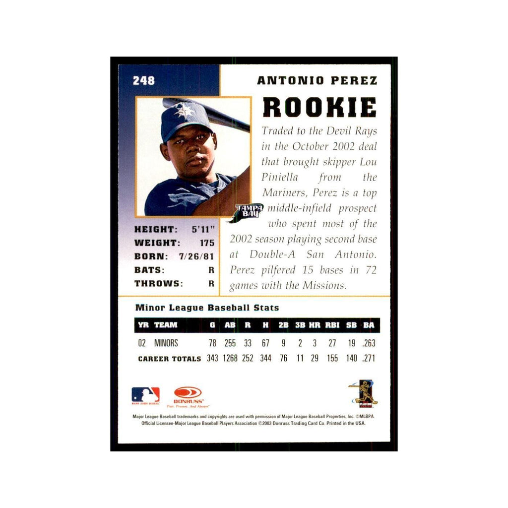 2003 Donruss Champions Antonio Perez Baseball Cards #248
