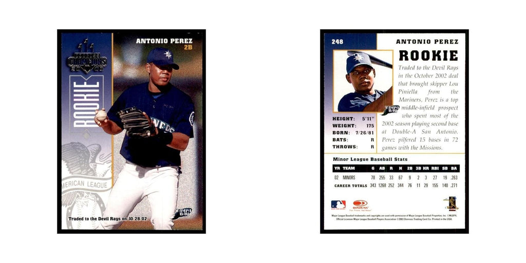 2003 Donruss Champions Antonio Perez Baseball Cards #248