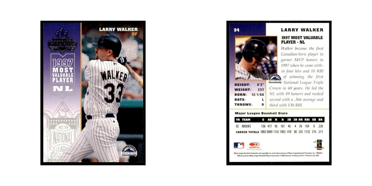 2003 Donruss Champions Larry Walker Baseball Cards #94