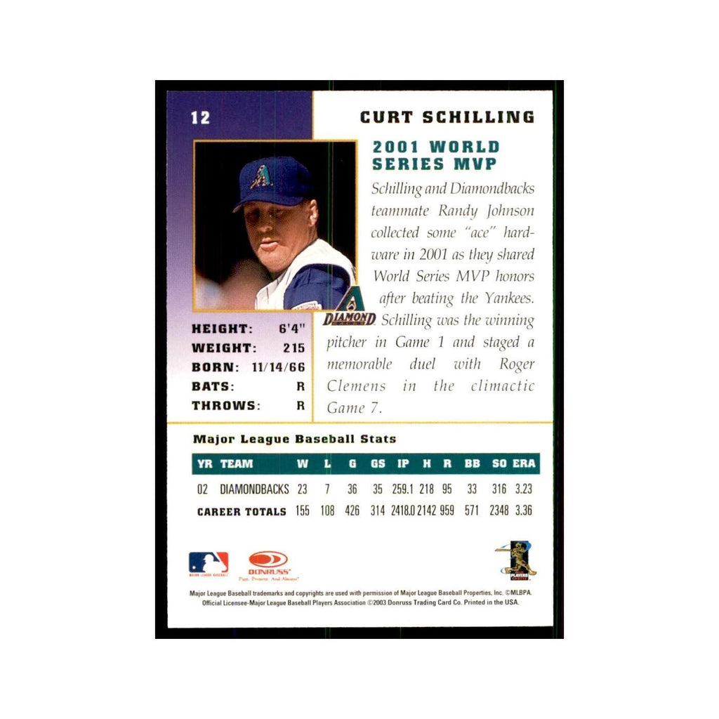 2003 Donruss Champions Curt Schilling Baseball Cards #12