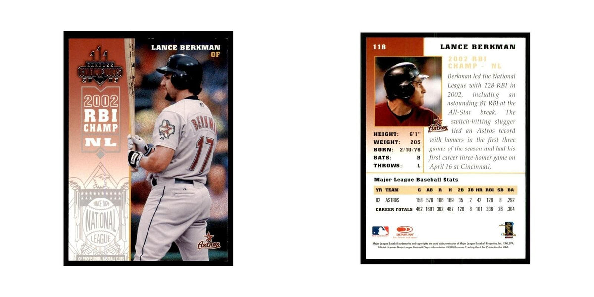 2003 Donruss Champions Lance Berkman Baseball Cards #118