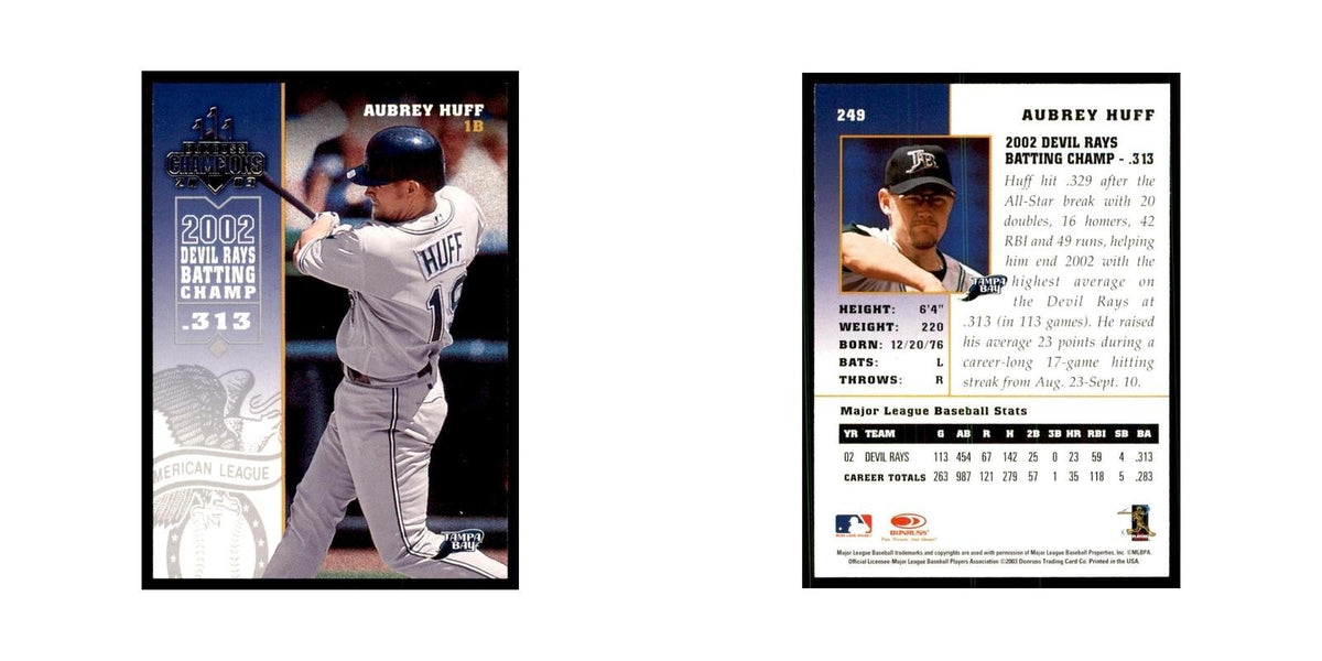 2003 Donruss Champions Aubrey Huff Baseball Cards #249