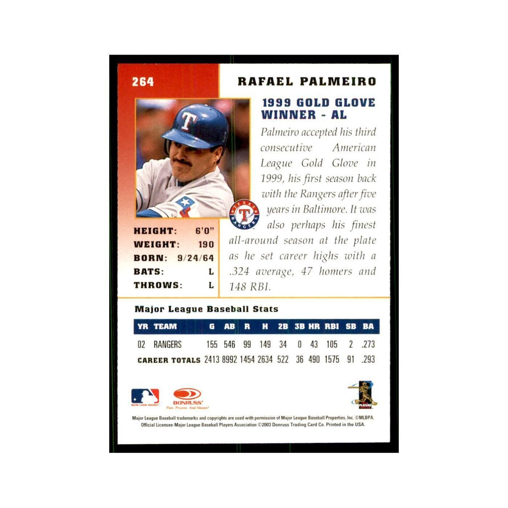 2003 Donruss Champions Rafael Palmeiro Baseball Cards #264