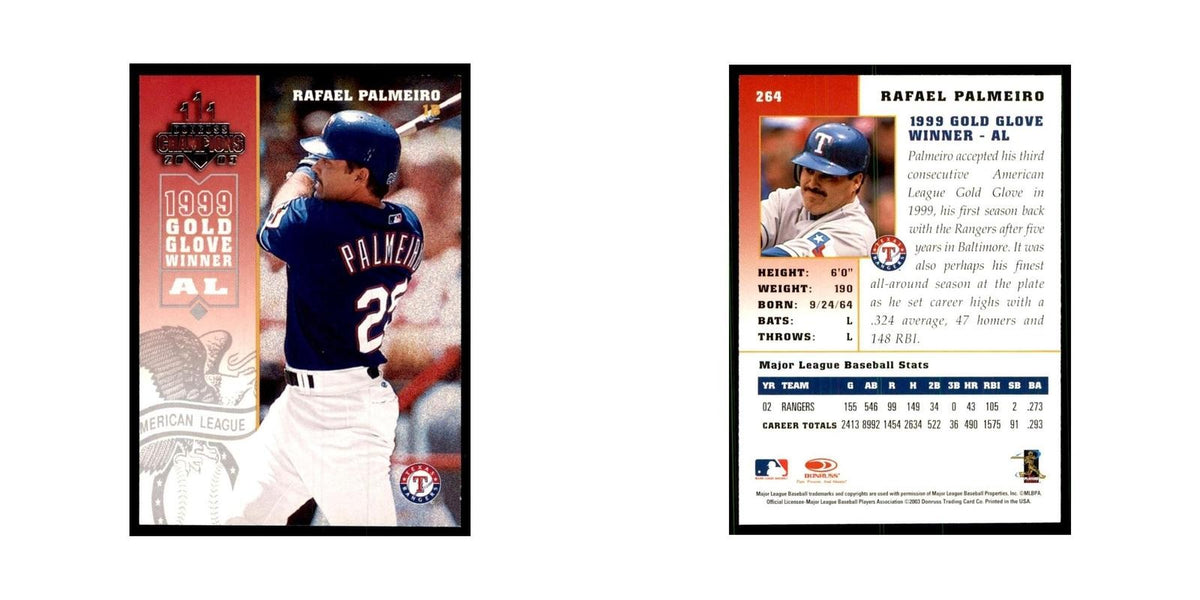 2003 Donruss Champions Rafael Palmeiro Baseball Cards #264