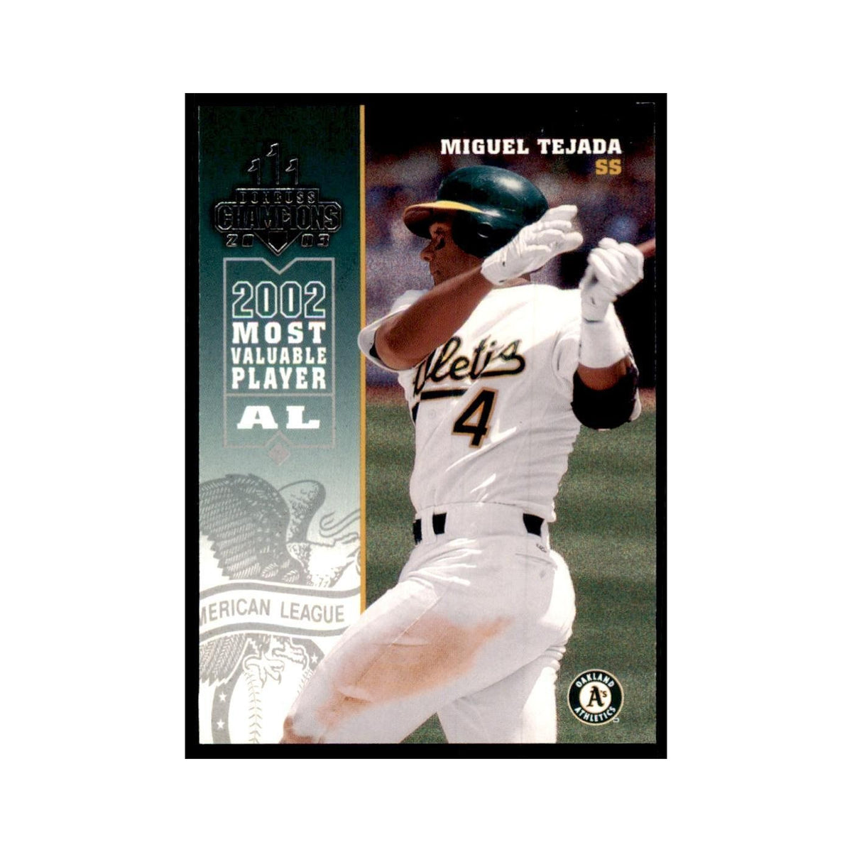 2003 Donruss Champions Miguel Tejada Baseball Cards #187