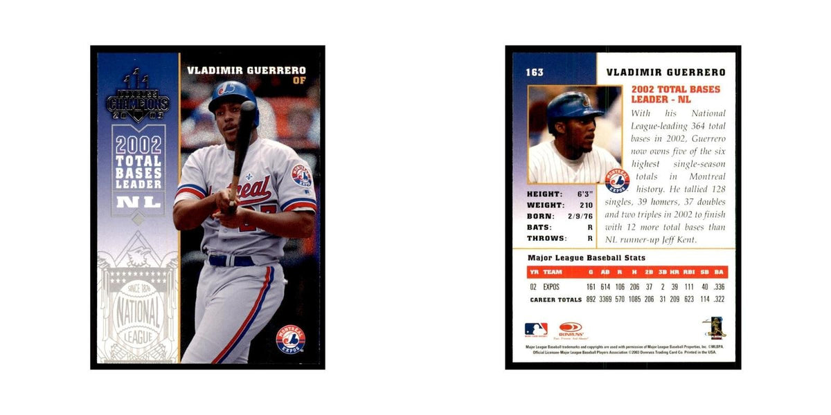 2003 Donruss Champions Vladimir Guerrero Baseball Cards #163