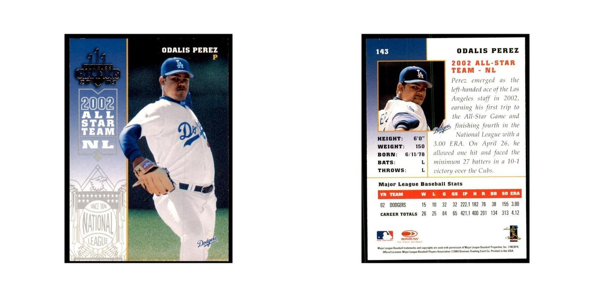 2003 Donruss Champions Odalis Perez Baseball Cards #143