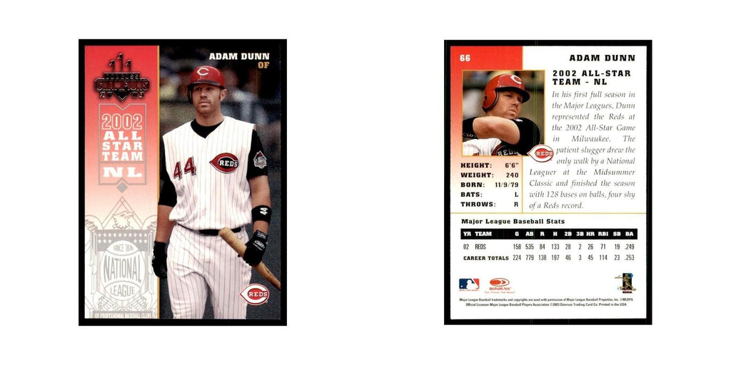 2003 Donruss Champions Adam Dunn Baseball Cards #66