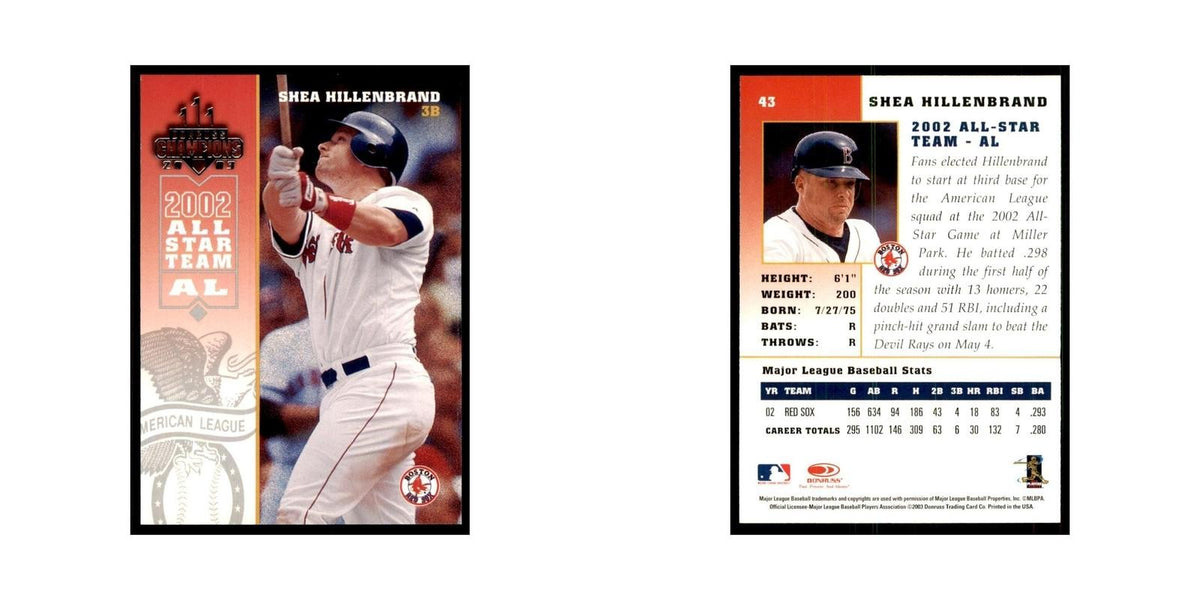 2003 Donruss Champions Shea Hillenbrand Baseball Cards #43