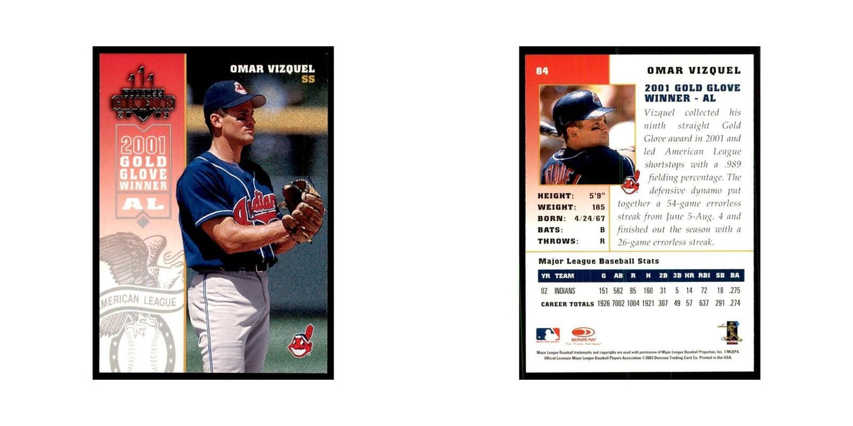 2003 Donruss Champions Omar Vizquel Baseball Cards #84