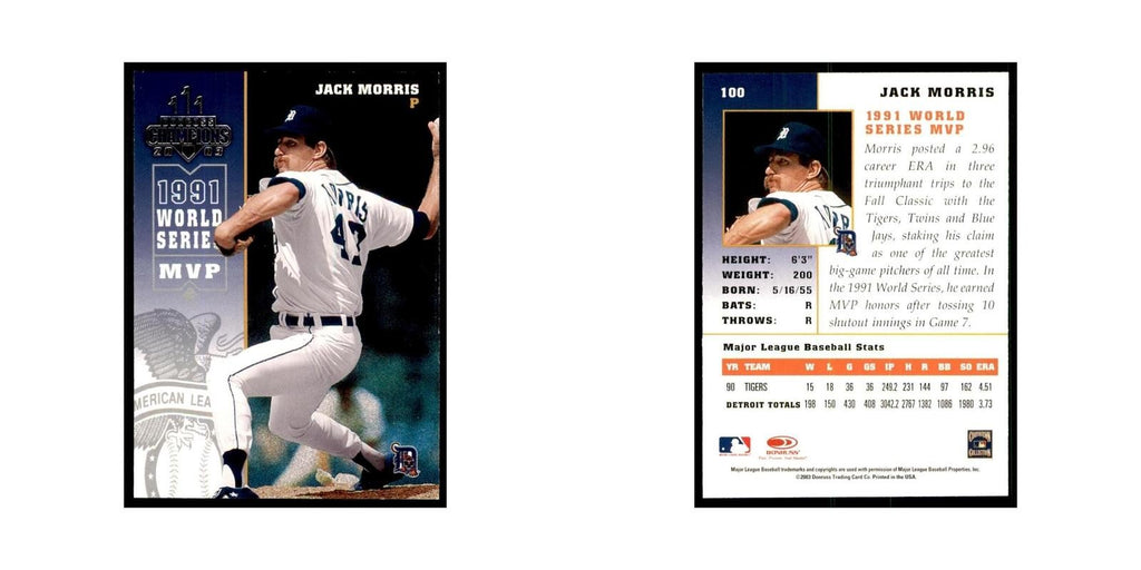 2003 Donruss Champions Jack Morris Baseball Cards #100