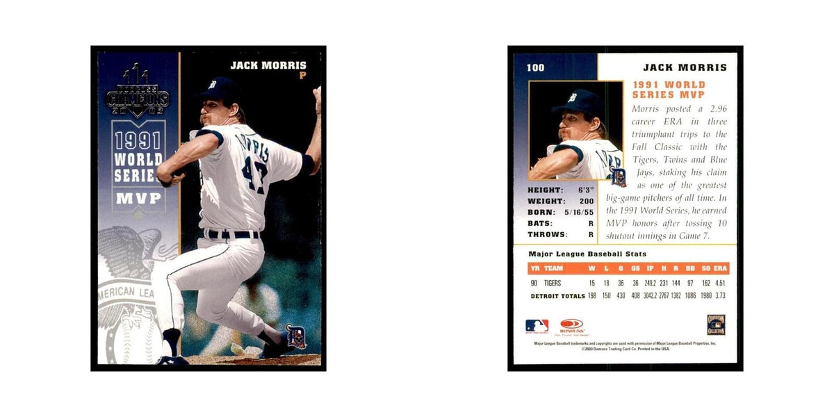 2003 Donruss Champions Jack Morris Baseball Cards #100