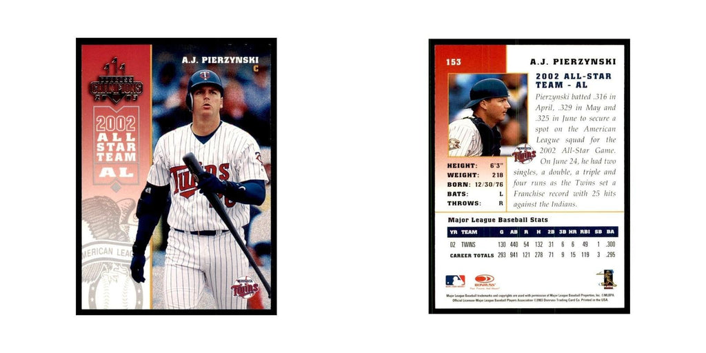2003 Donruss Champions A.J. Pierzynski Baseball Cards #153