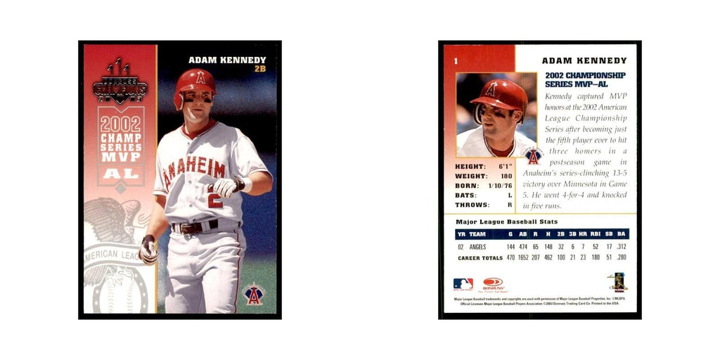 2003 Donruss Champions Adam Kennedy Baseball Cards #1