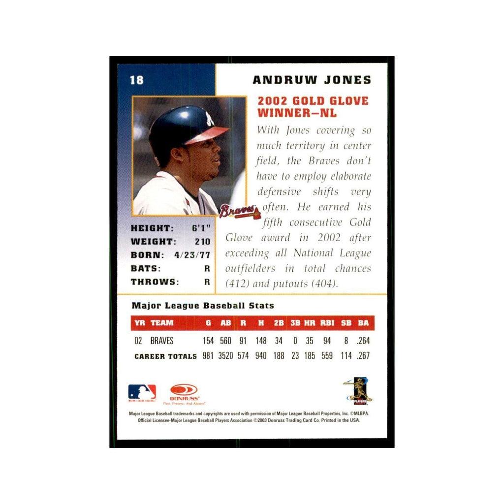 2003 Donruss Champions Andruw Jones Baseball Cards #18