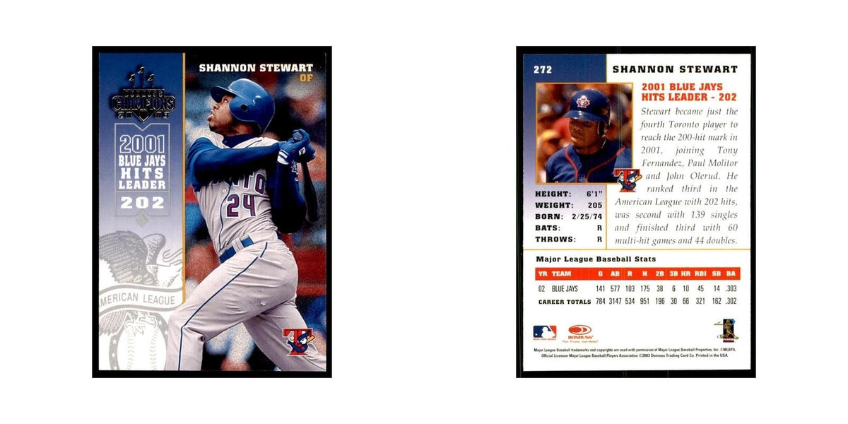 2003 Donruss Champions Shannon Stewart Baseball Cards #272