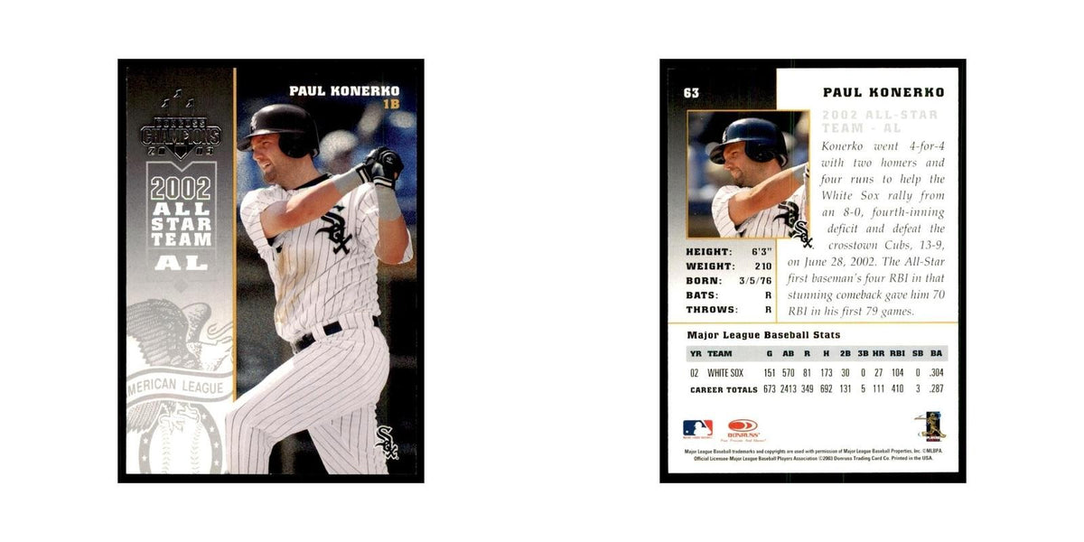 2003 Donruss Champions Paul Konerko Baseball Cards #63