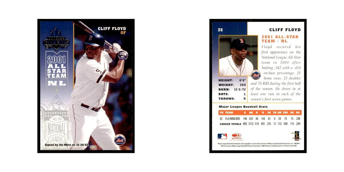 2003 Donruss Champions Cliff Floyd Baseball Cards #35