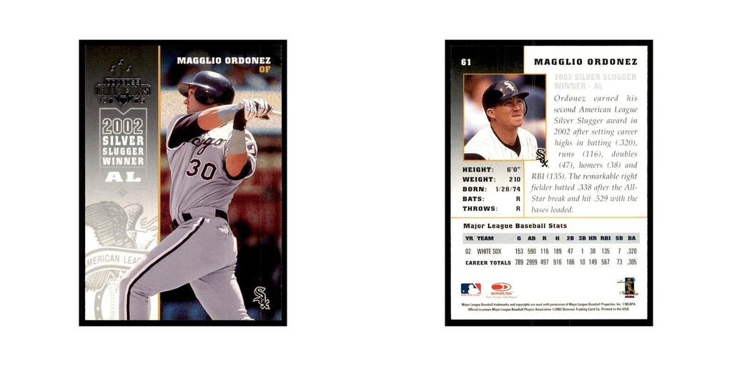2003 Donruss Champions Magglio Ordonez Baseball Cards #61