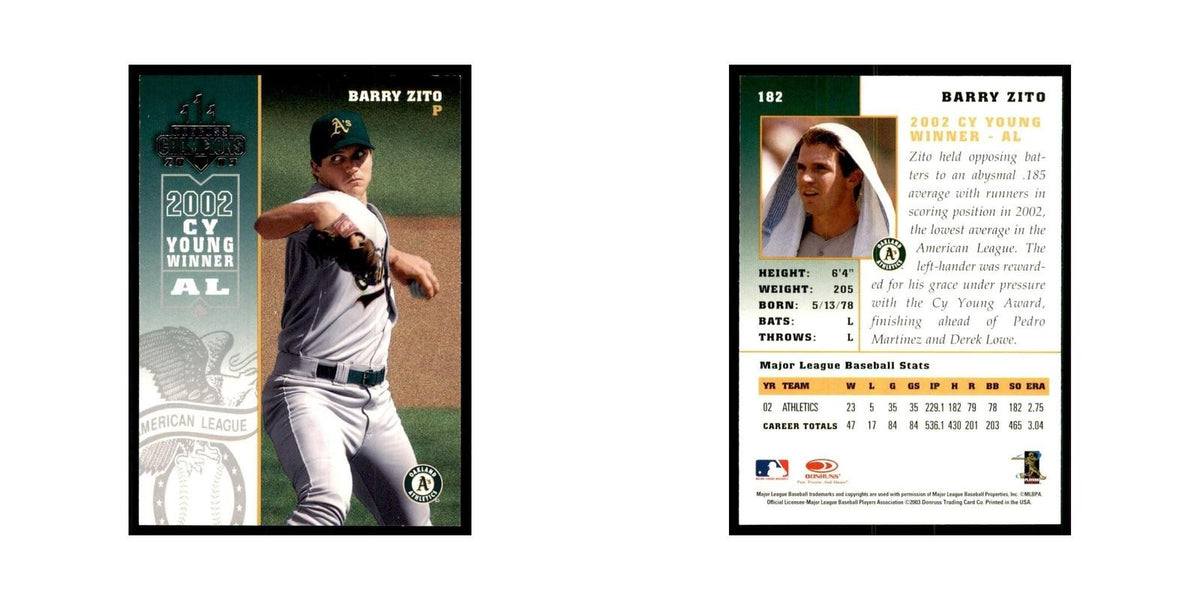 2003 Donruss Champions Barry Zito Baseball Cards #182